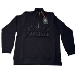 Harley-Davidson Icon 1/4 Zip Pullover In Jet Black